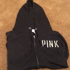Black zipper hooded jacket